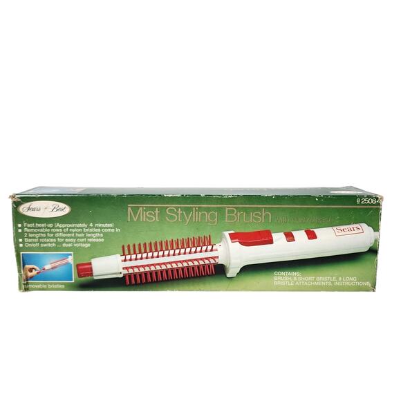 Vintage Sears Best Electric Mist Styling Brush Curl Release 82508 New Open Box - Picture 1 of 9